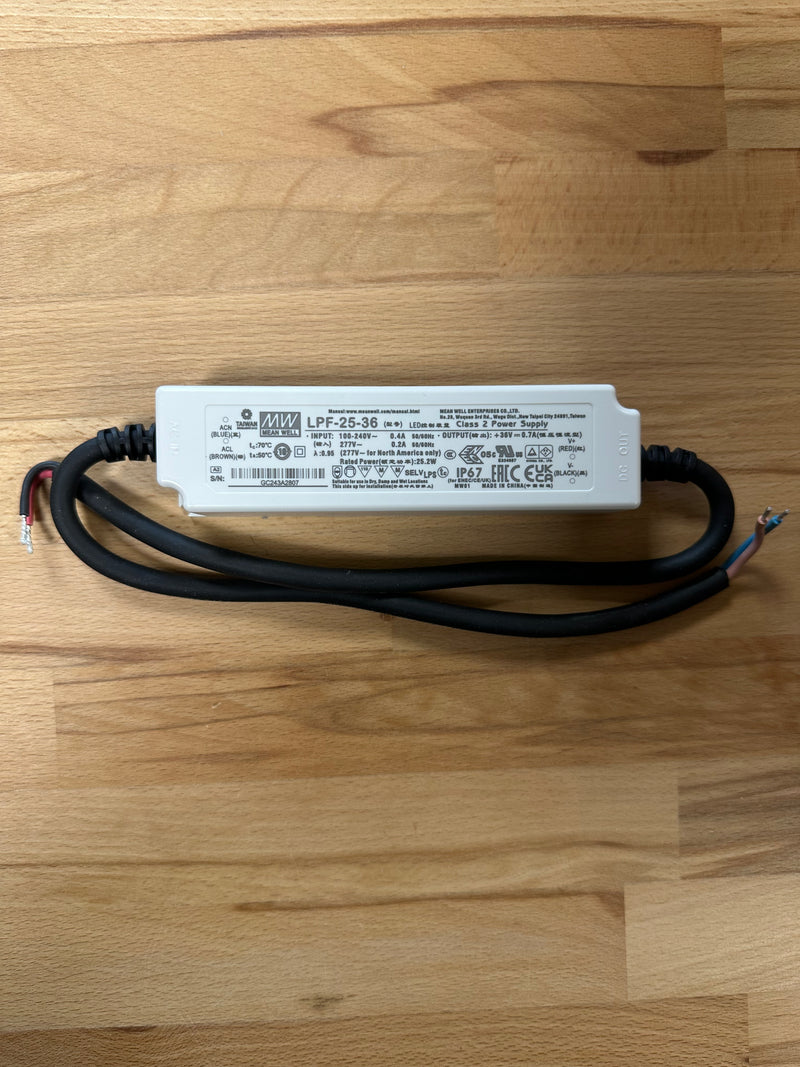 Mean Well LPF-25-36 IP67 25W 36V C.V Or 700mA C.C LED Power Supply - LED Spares