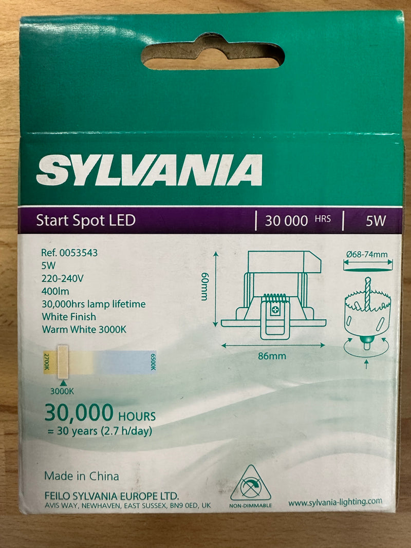 Sylvania Start Spot 5W Warm White Tilting LED Spotlight - LED Spares
