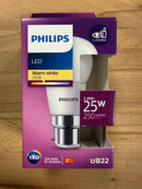 Philips LED 2.8W=25W B22 250lm Warm White P45 - LED Spares