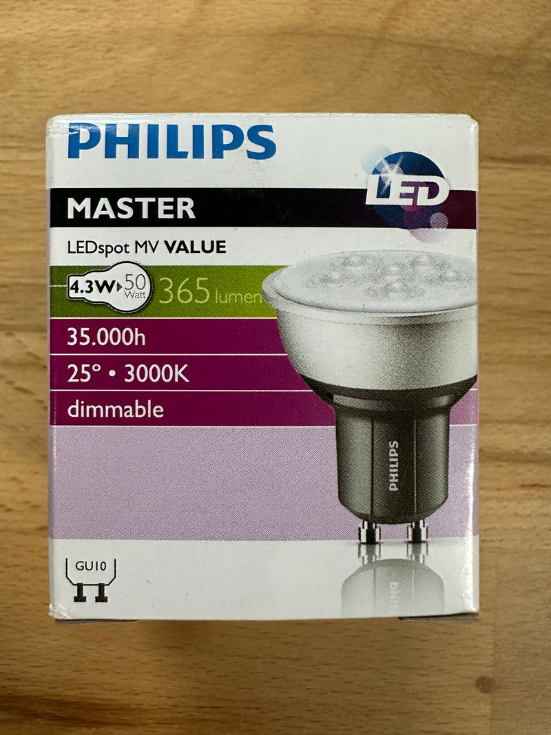 Philips Master LEDspot MV Value 4.3W GU10 3000K Dimmable - LED Spares