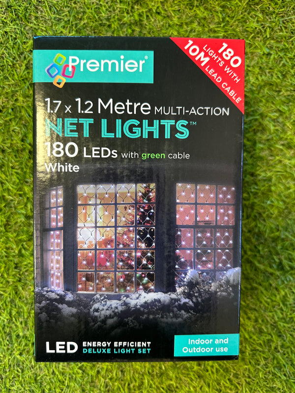 1.7 X 1.2 Meter Multi-Action NET Lights 180 LEDs Warm White or White - LED Spares