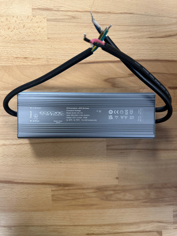 ELED-100-12V 100W 12V 8.3A 0/1-10V Dimmable IP66 LED Driver - LED Spares
