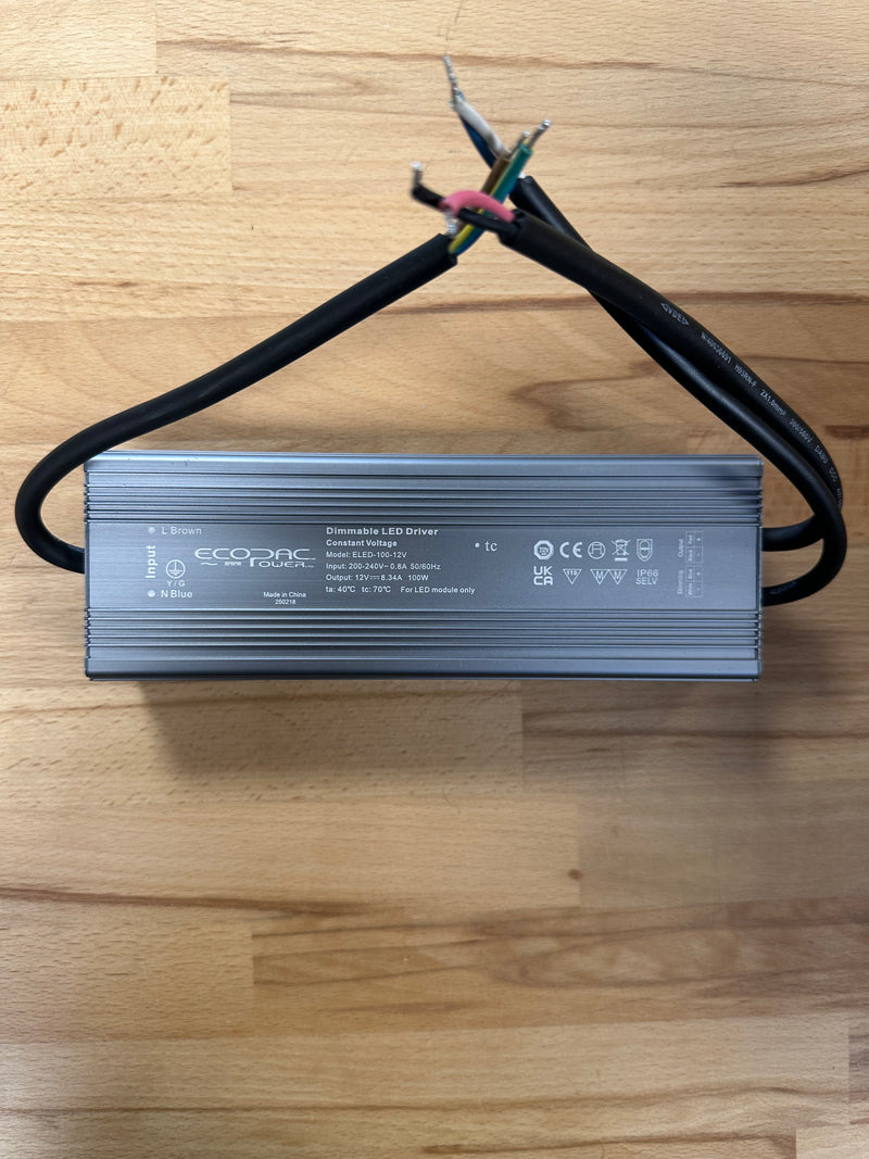 ELED-100-12V 100W 12V 8.3A 0/1-10V Dimmable IP66 LED Driver - LED Spares