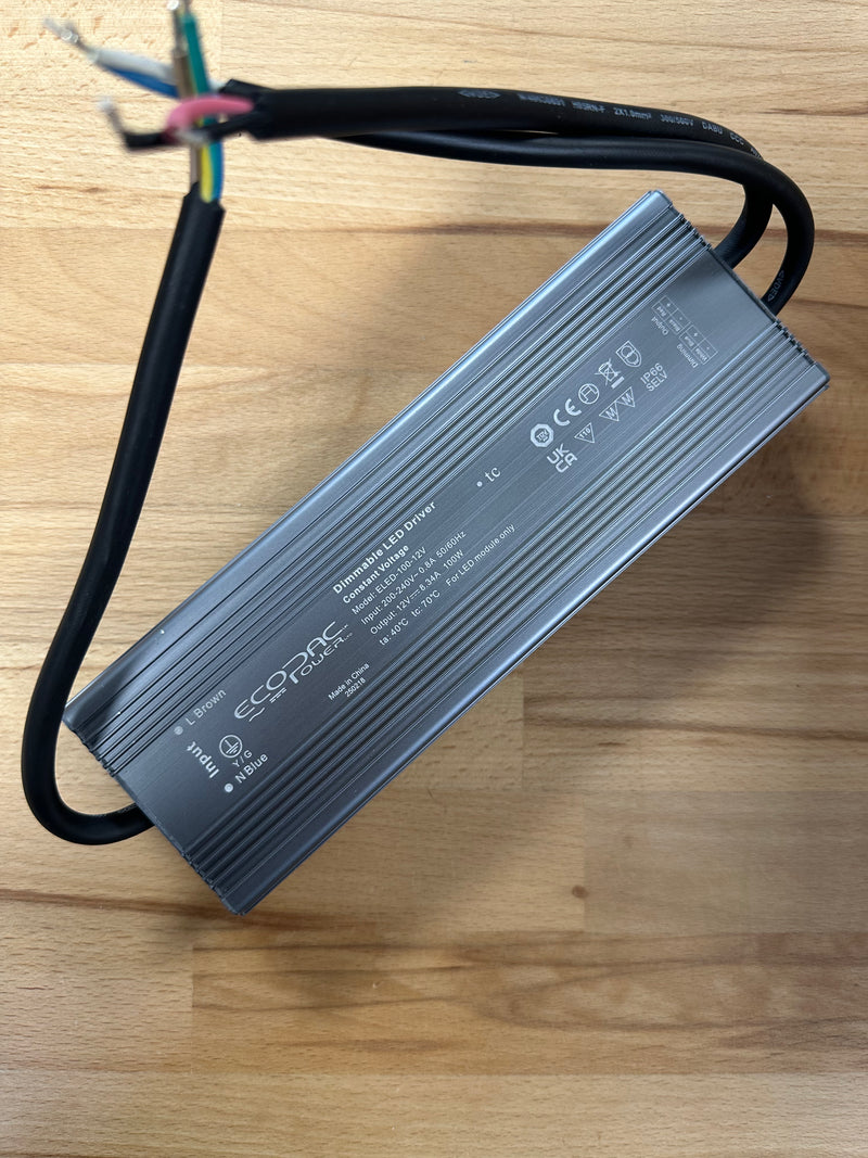 ELED-100-12V 100W 12V 8.3A 0/1-10V Dimmable IP66 LED Driver - LED Spares