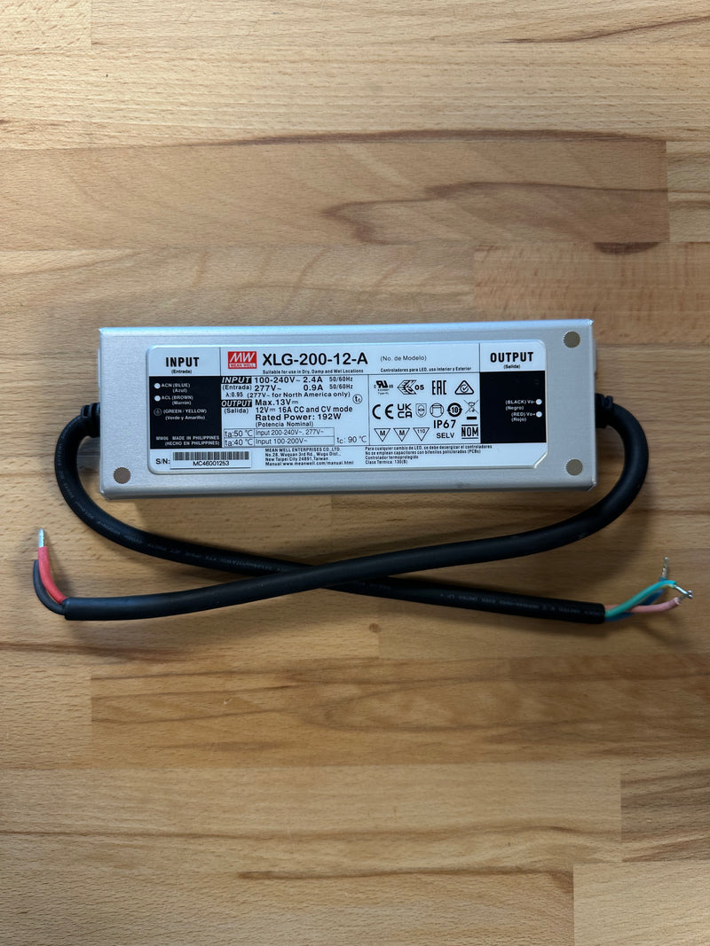 Mean Well XLG-200-12-A 200W 12V IP67 Constant Voltage LED Driver - LED Spares