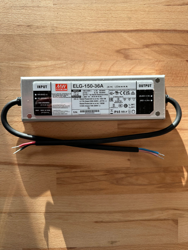 Mean Well ELG-150-36A-3Y 150W 36V IP65 LED Driver - LED Spares