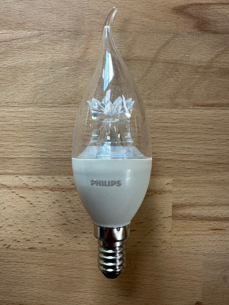 Philips MASTER LED Candle E14 Bent-tip Crown Clear 2.8W 250lm 822-827 Dim To Warm - LED Spares