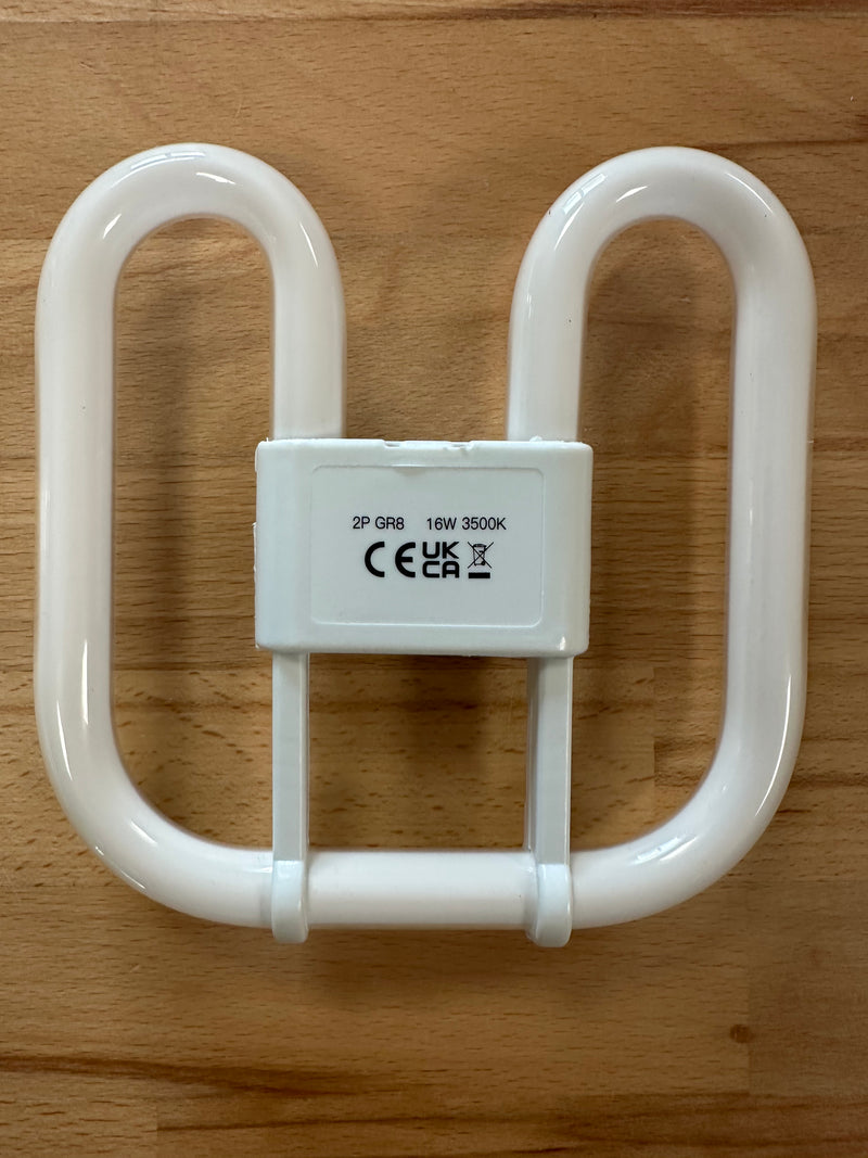 16W 2D Compact Fluorescent Lamp 2 Pin GR8 3500K White B16/835/2P - LED Spares