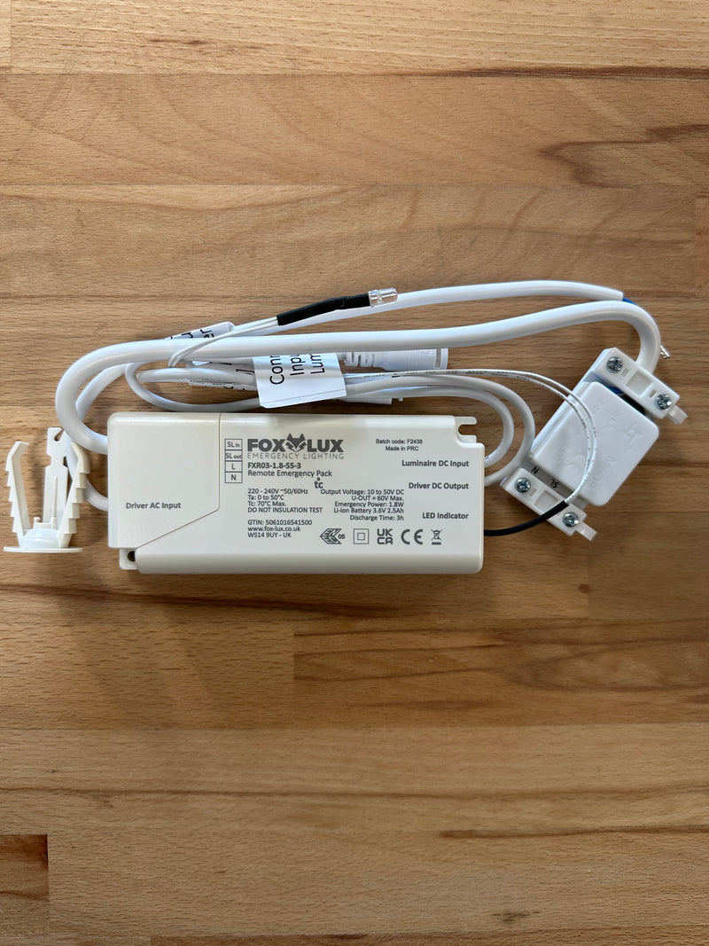 FoxLux FXR03-1.8-55-3 Micro Remote Pack Manual Test 10-50V 1.8W - LED Spares