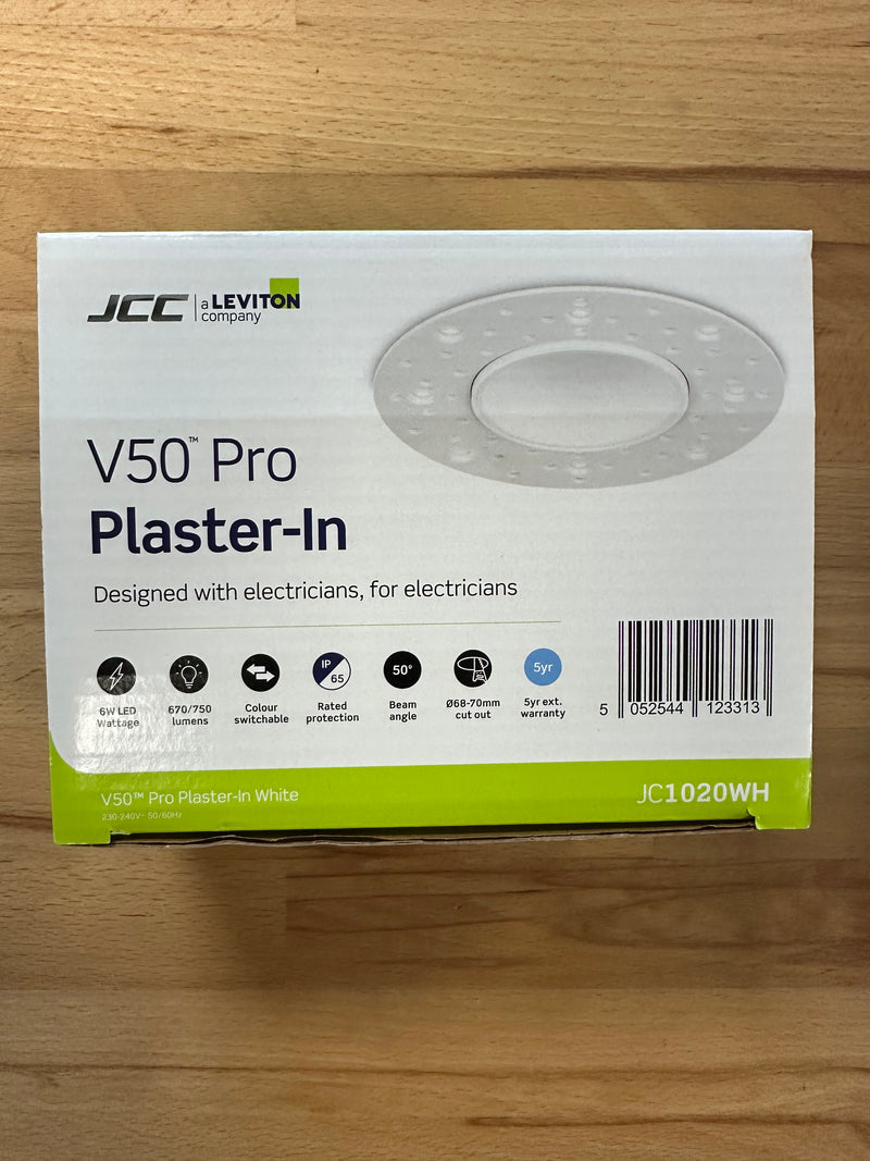 JCC JC1020WH V50 Pro Plaster-in Fire rated Downlight 5W IP65 3000/4000K - LED Spares
