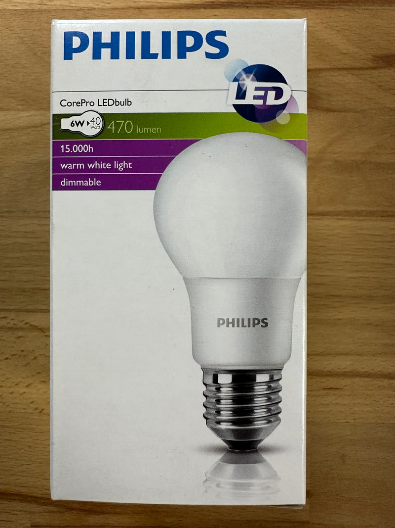 Philips CorePro LEDbulb 6W A60 E27 827 Warm White