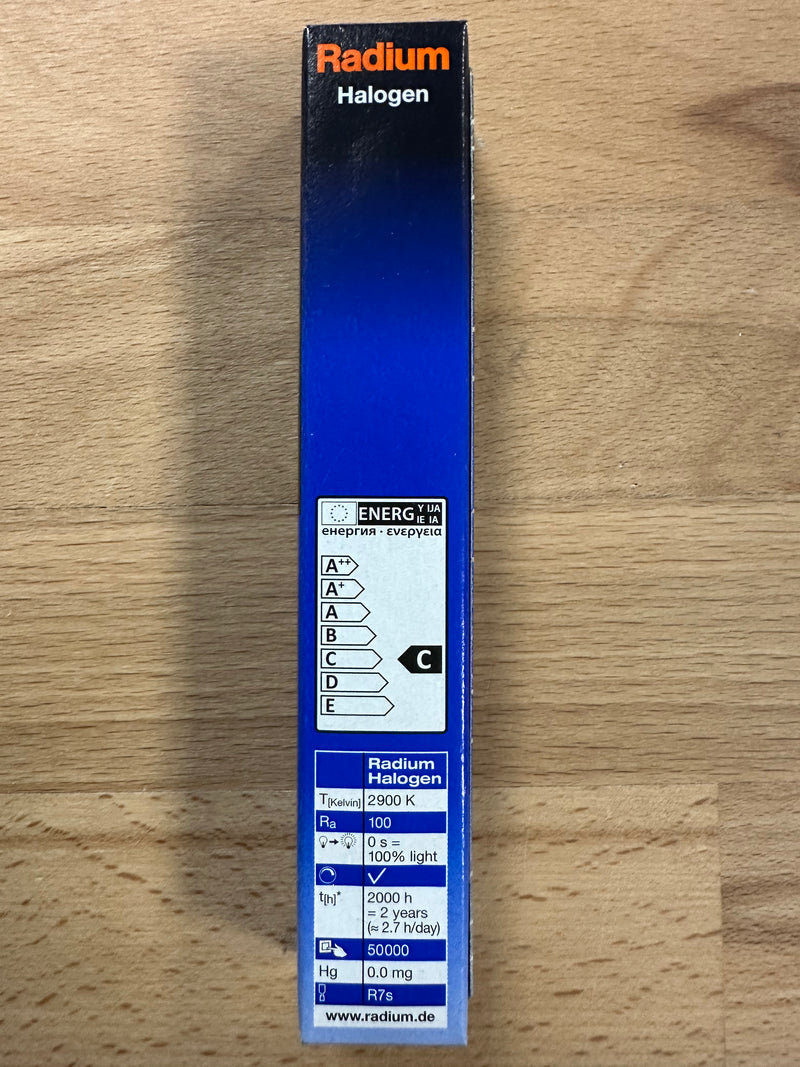 Radium Halogen Shockproof R7s 230W Clear Double Ended Tube Lamp - LED Spares