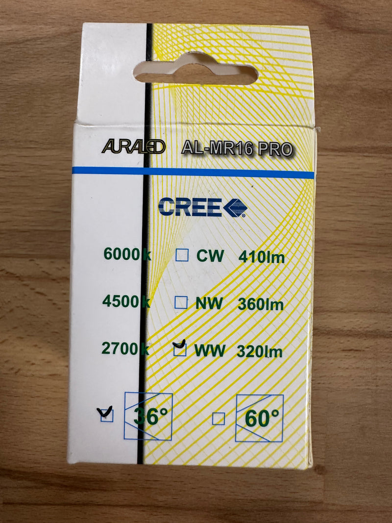 AURALED AL-MR16 PRO 2 PIN 5W 12v 2700K - LED Spares