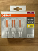 Osram Classic P 40 LED 470lm 4W Warm White E14 Pack of 3 - LED Spares