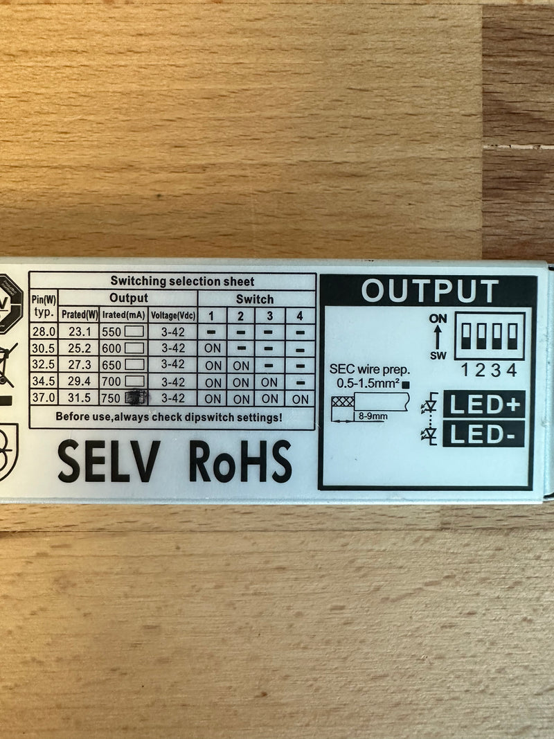 BOKE BK-PML030A-0750A 31.5W 550-750mA Linear LED Driver - LED Spares