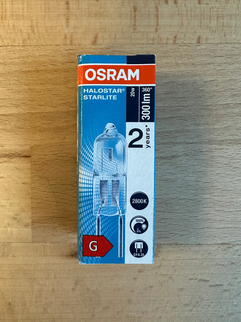 Osram 20W Halogen Capsule Bulb GY6.35 12V 12mm - 405807594239 - LED Spares