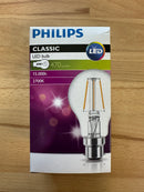 Philips 4W = 40W BC Classic 2700K Filament Clear GLS Light Bulb - 76868600