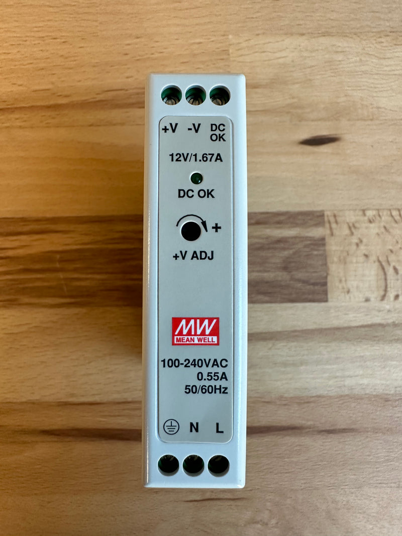 MEAN WELL MDR-20-12 DIN Rail Power Supply 20W 12V - LED Spares