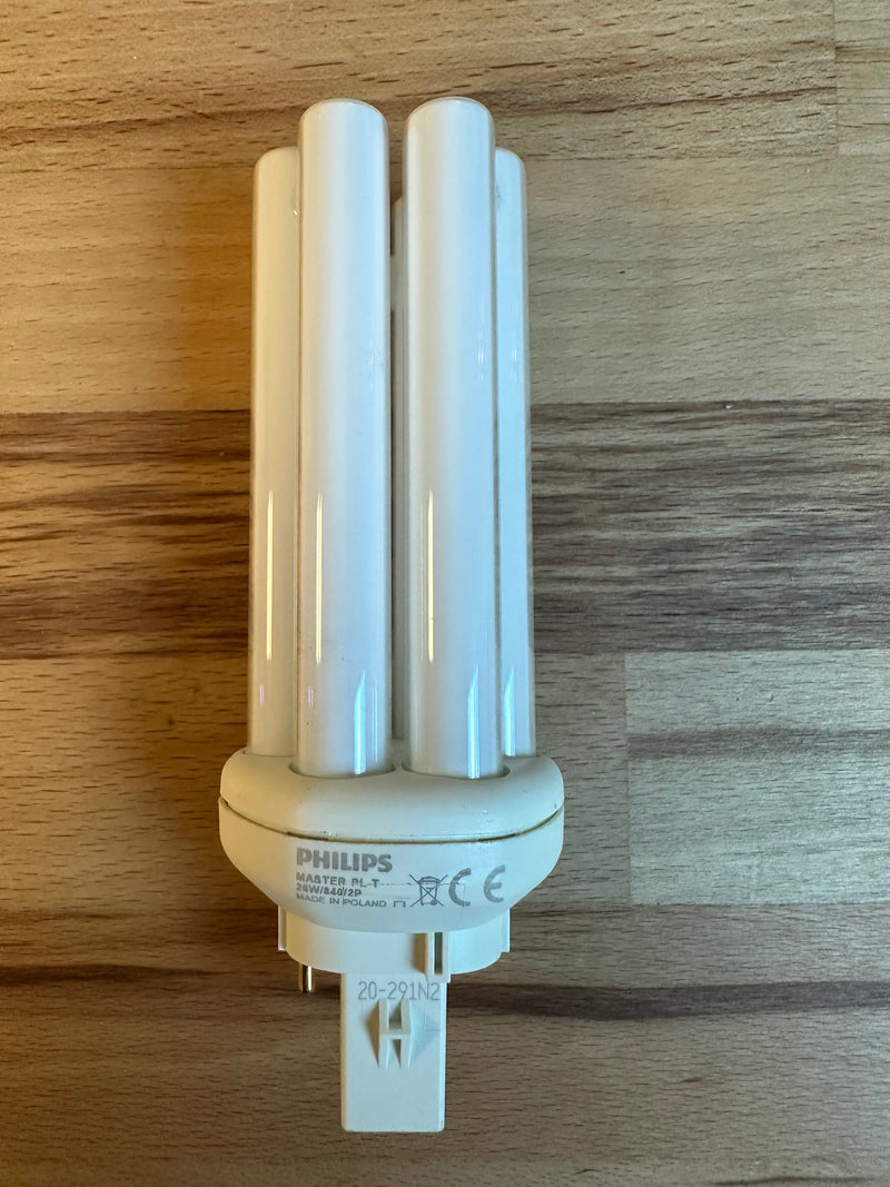 Philips Master PL-T 26W 840 Cool White 2Pin GX24d-3 CFL Lamp - LED Spares