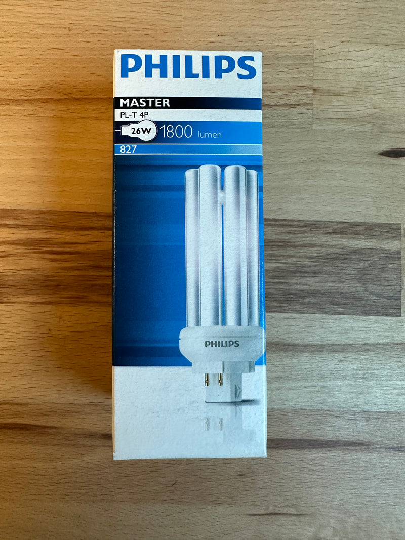 Philips Master PL-T 26W 827 Very Warm White 4Pin GX24q-3 CFL Lamp - LED Spares