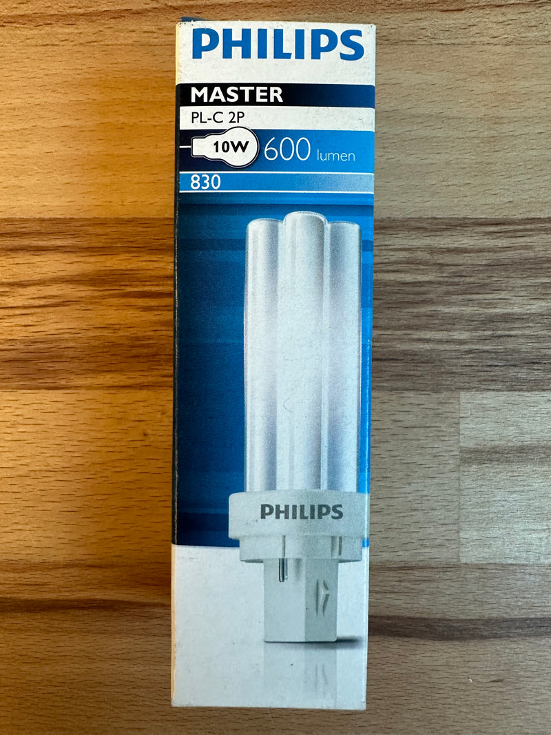 Philips Master PL-C 10W 830 Warm White 2Pin G24d-1 CFL Lamp - LED Spares