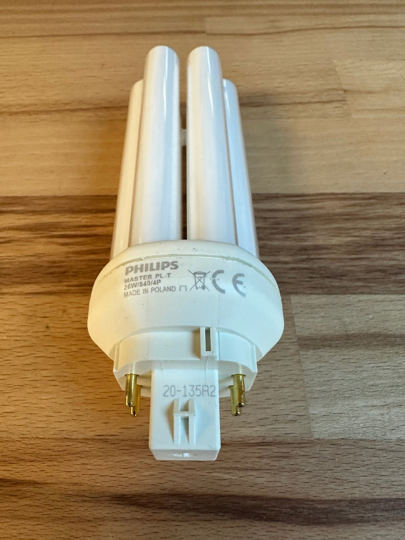 Philips Master PL-T 26W 840 Cool White 4Pin GX24q-3 CFL Lamp - LED Spares