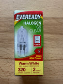 Eveready Halogen 40W G9 Oven Lamp 2800K Warm White 320lm - S818 - LED Spares