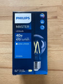 Philips Master LED E27 GLS Filament Clear 3.4W = 40W 470lm - 922-927 Dim To Warm - LED Spares