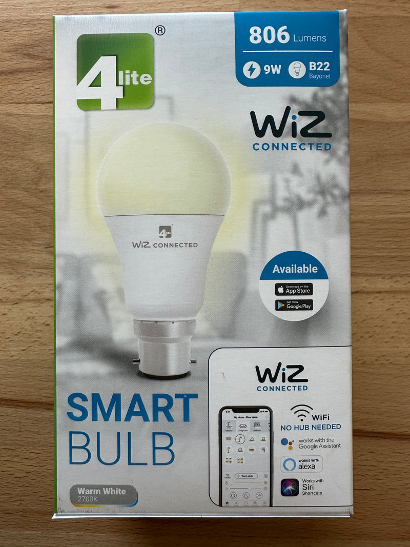 4Lite WiZ Connected Smart LED WiFi Bulb GLS Warm White - BC (B22) - 4L1-8001 - LED Spares