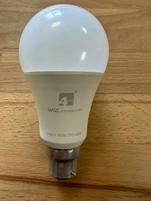 4Lite WiZ Connected Smart LED WiFi Bulb GLS Warm White - BC (B22) - 4L1-8001 - LED Spares