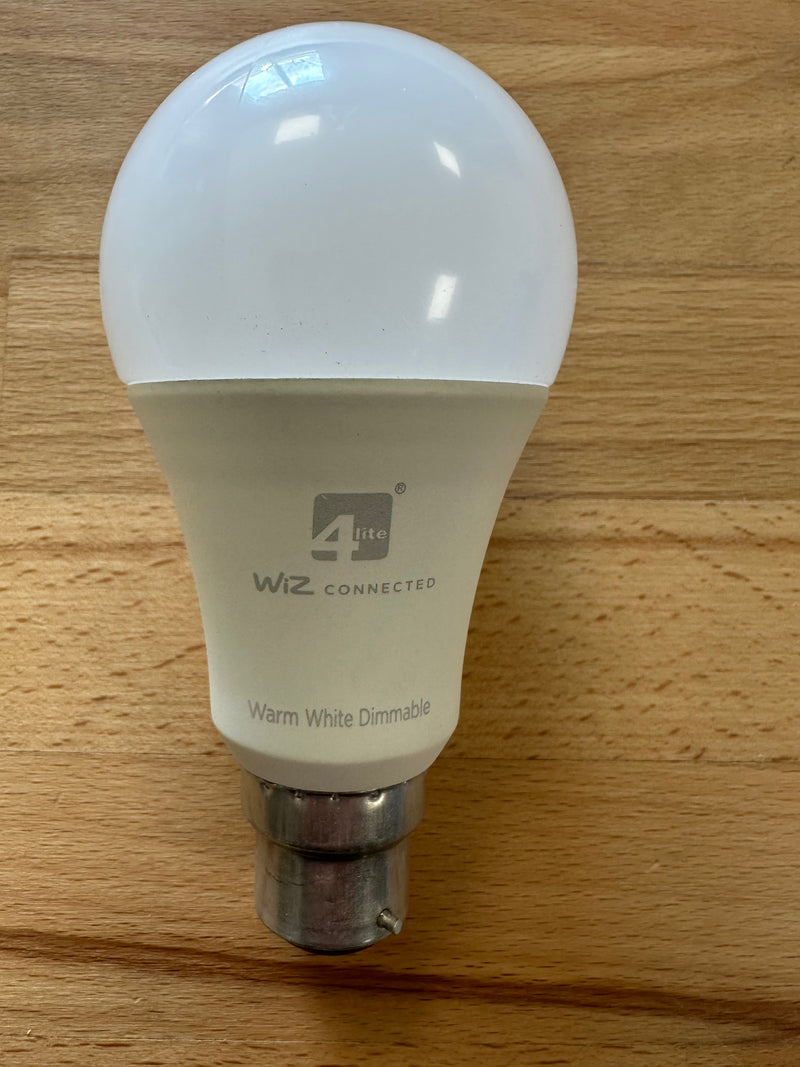 4Lite WiZ Connected Smart LED WiFi Bulb GLS Warm White - BC (B22) - 4L1-8001 - LED Spares