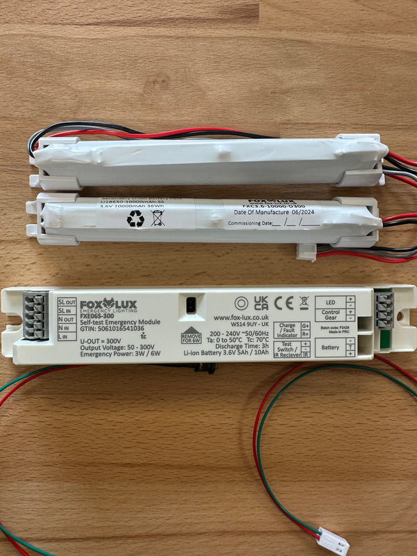 FOXLUX KIT/FXE06S-300V6W Emergency 6W Self Test Emergency Kit c/w Battery - LED Spares