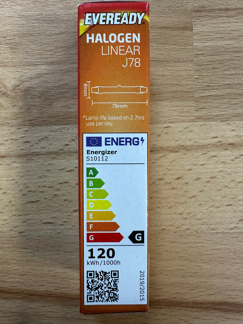 Eveready R7S 120=150W 78mm Floodlight Security Bulb Linear Halogen - S10112 - LED Spares