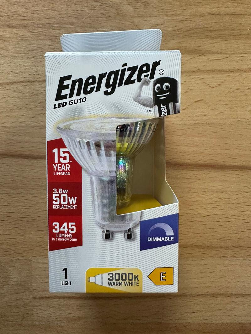 S9410 Energizer 3.6W Dimmable LED GU10 345LM Warm White - Pack of 1 - LED Spares