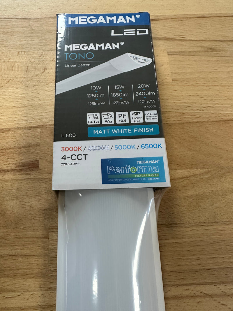 Megaman Tono3 3000/4000/5000/6500K 10-60W LED Batten Fittings 2,3,4,5 or 6FT - LED Spares