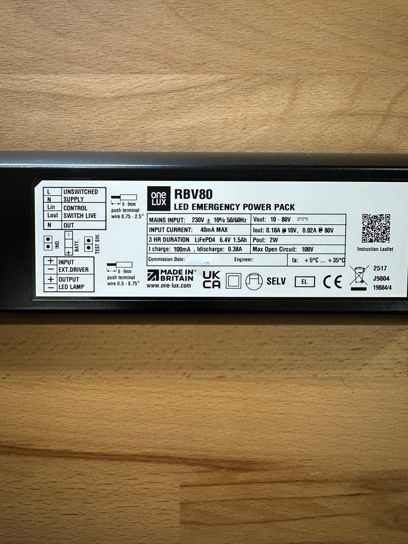 One-Lux LED Versatile Remote RBV80 10-80V 1.6Ah LiFePO4 2W - LED Spares