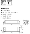 Vossloh 186625 EDXe 160/24.058 60W 24V IP20 LED Driver - LED Spares