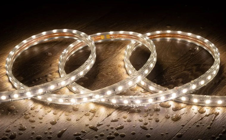 IP65 Direct To Mains Cool White 4000K - 4500K LED Strip 220V-240V AC 60 lED/m Dimmable - LED Spares