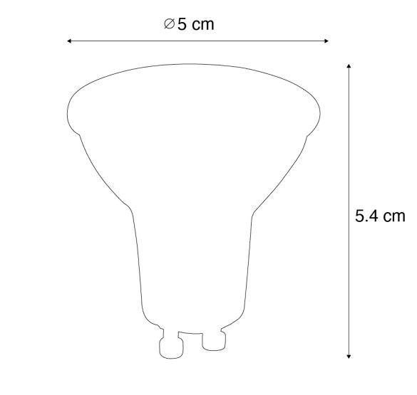 GU10 Dimmable LED Bulb Black 6W 500LM 2700K