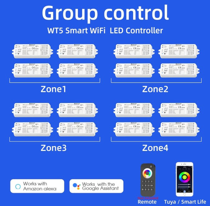 Skydance WT5 Smart Wireless 5 in 1 WiFi LED Controller, APP/Voice Control - LED Spares