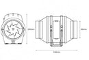 Xpelair XIMX100T 100mm Mixed Flow Inline Timer Fan - 93079AW - LED Spares