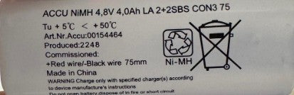 ACCU NiMH 4.8V 4.0Ah LA 2+2SBS CON3 75 - LS00154464