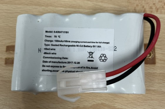 BSS5-SC-1AH-NICD-BP-CON 6V 1AH Side By Side Sub C Battery c/w Fixing Bracket & Connector