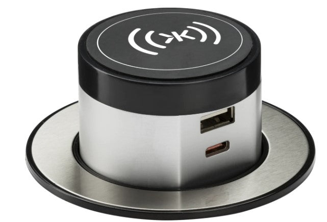 Knightsbridge Wireless Desktop Charger with Pop-Up Dual USB A+C FAST CHARGER - LED Spares
