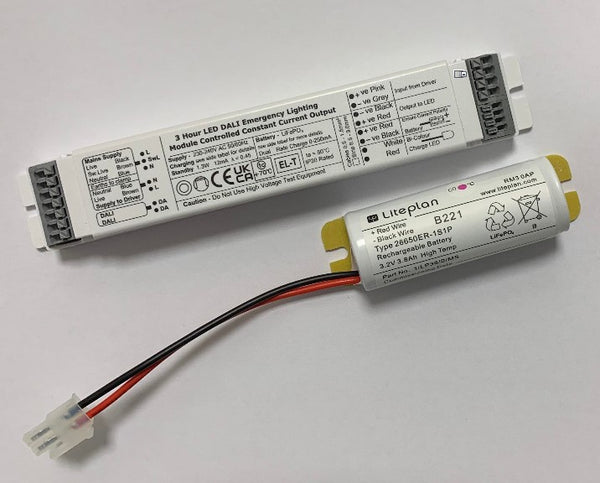 Liteplan DNA/1S-K DALI LED Emergency Inverter and Battery Kit 6-80V