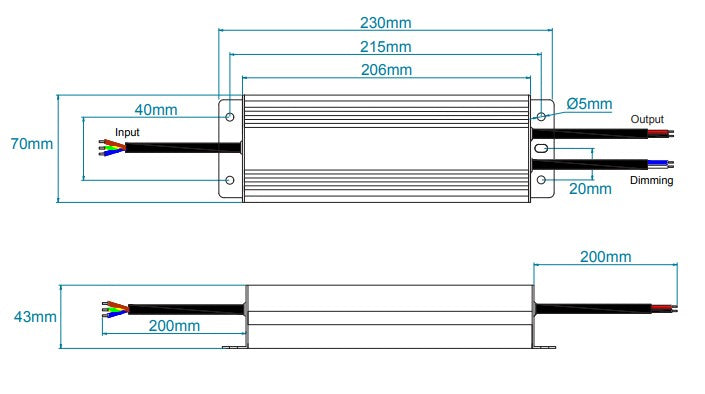 ELED-100-12V 100W 12V 8.3A 0/1-10V Dimmable IP66 LED Driver - LED Spares