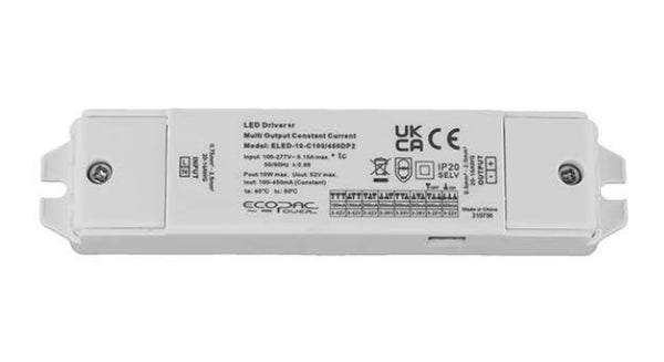 ECOPAC ELED-10P-C100/450T 10W 100-450mA (Dip-Switch)Triac Dimmable LED Driver - LED Spares
