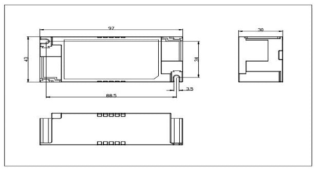 Eaglerise FLS-42-1050 DALI-2 LD ADV 7.8W-42W 150-1050mA DALI + Push Dim Driver - LED Spares