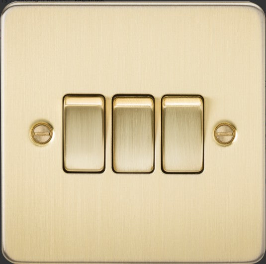 Knightsbridge FP4000BB 10AX 3G 2-way Switch - Brushed Brass - LED Spares