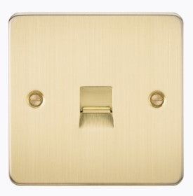 Knightsbridge FP7400BB Flat Plate Telephone Extension Socket - Brushed Brass - LED Spares